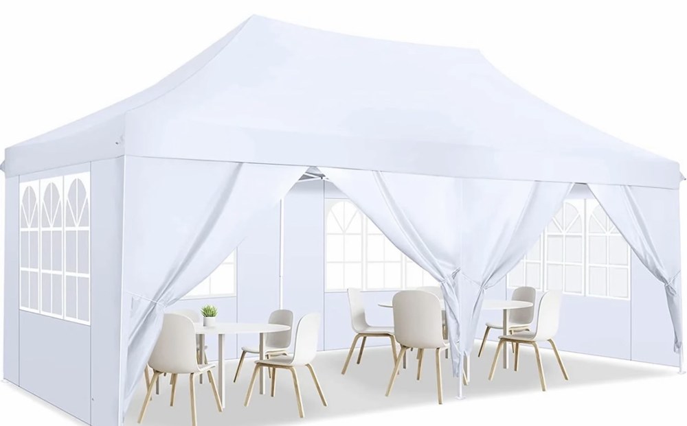 10’x20’ White Pop Up Canopy with Side Walls & Windows